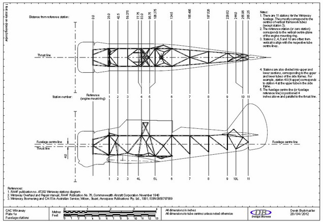 CAC Wirraway Plate 01a Fuselage Stations